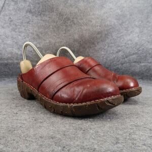 El Naturalista Shoes Women 37 Clog Slip On Mule Leather Boho Comfort Artisan Red